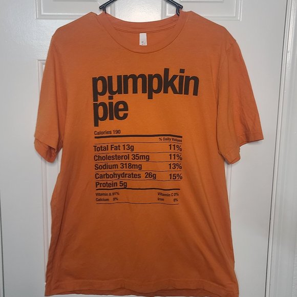 Pumpkin Pie Nutrition Facts Tshirt - Size Large - Picture 1 of 3